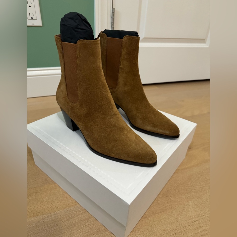 Celine tan/brown suede boots size 39.5